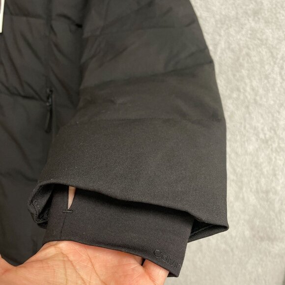 NEW Calvin Klein Women's L Black Puffer Coat With Hood Full Zip - Picture 13 of 16